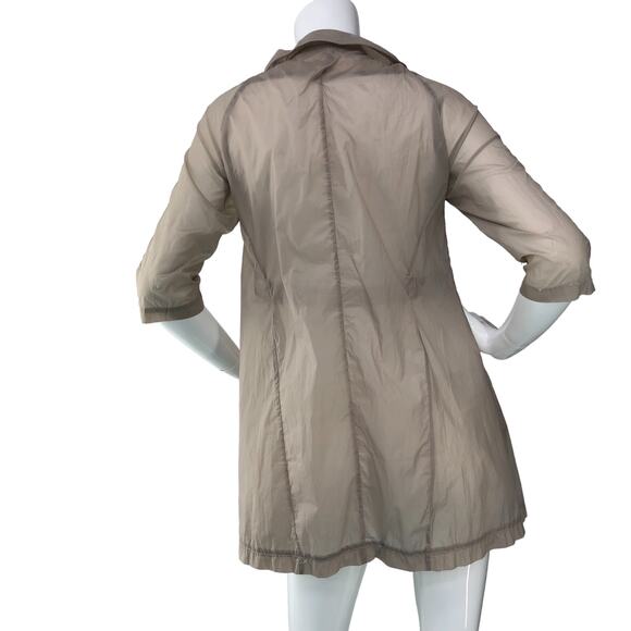 12 One Womens Size M Sheer Parachute Jacket Beige Snap Front Art to Wear Piece - Picture 8 of 16